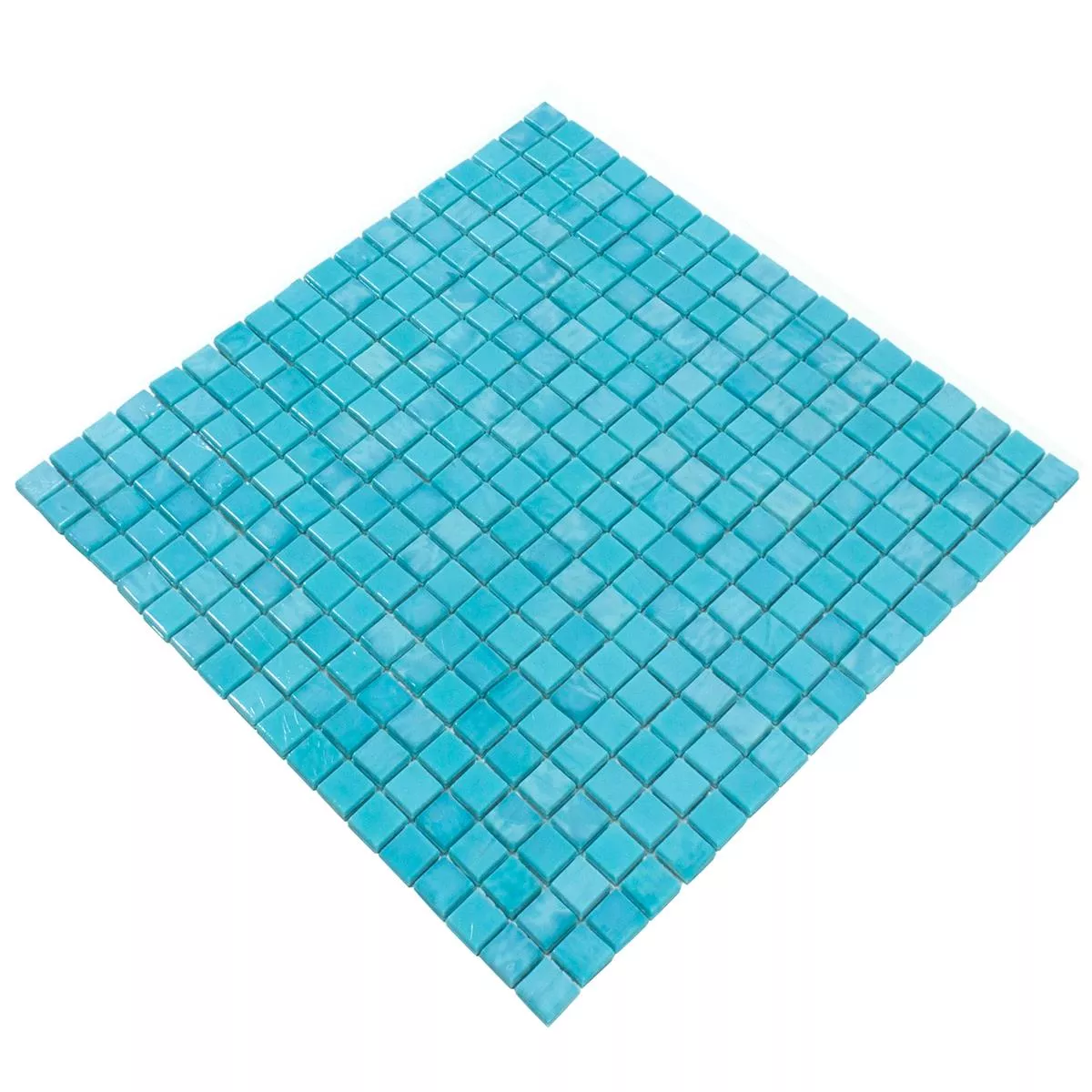 Sample Glass Mosaic Tiles Seaside Cyan