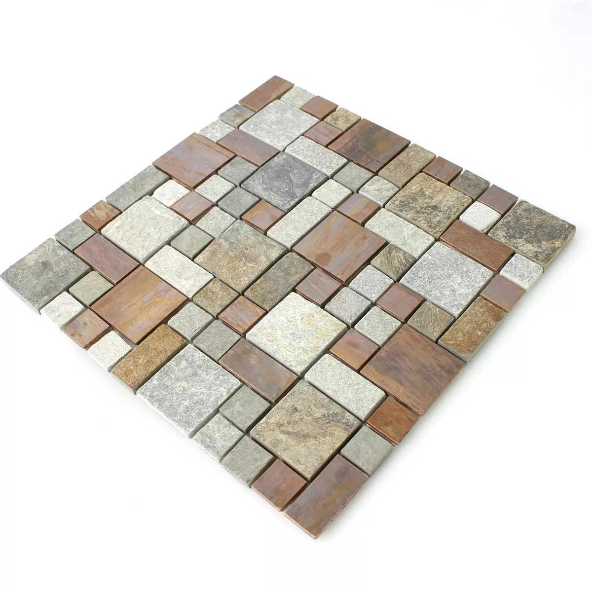 Sample Mosaic Tiles Copper Metal Natural Stone Mix