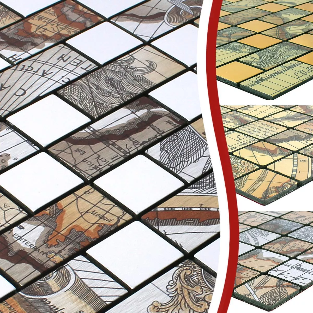Plăci De Mozaic Autoadeziv Pinta Harta Lumii