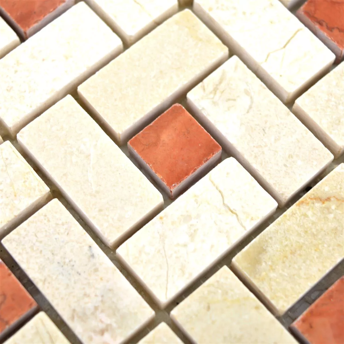 Sample Natural Stone Mosaic Tiles Umay Beige Pink