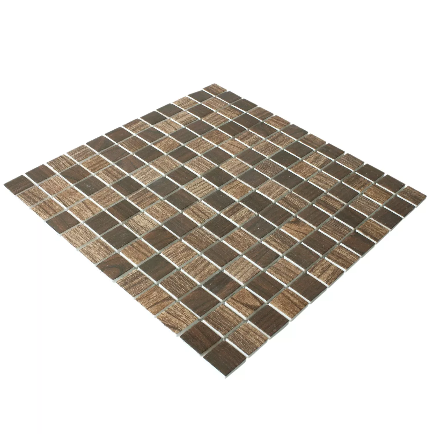 Sample Mosaic Tiles Glass Valetta Wood Structure Dark Brown