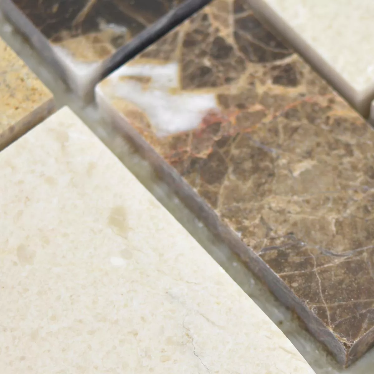 Próbka Marmur Kamień Naturalny Mozaika Płytki Cordoba Brązowy Beżowy