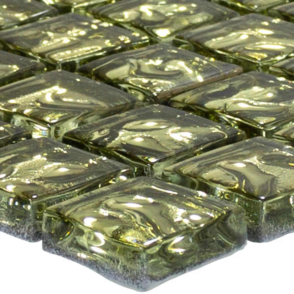 Sample Glass Mosaic Tiles Aquatic Gold