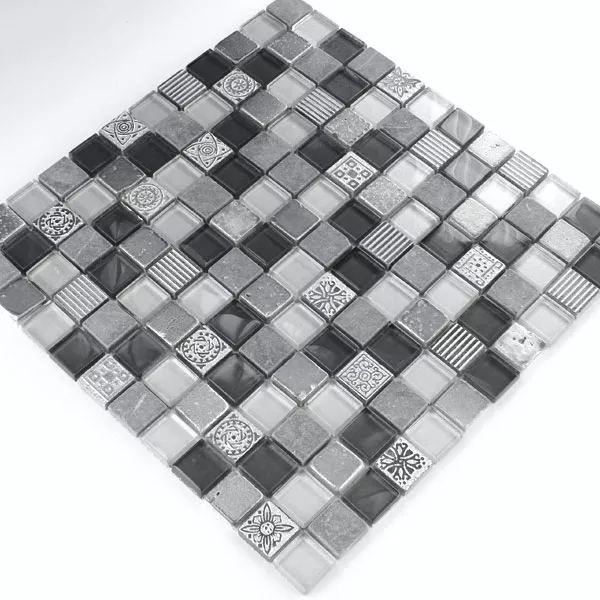 Mosaic Tiles Glass Limestone Marble Boston Grey