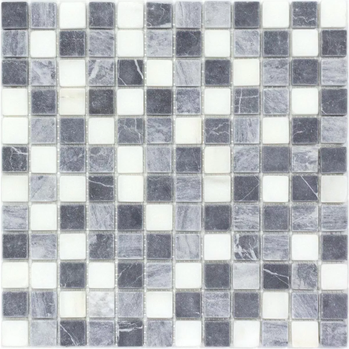 Marmor Naturstein Mosaik Fliesen Stanford Grau Weiß