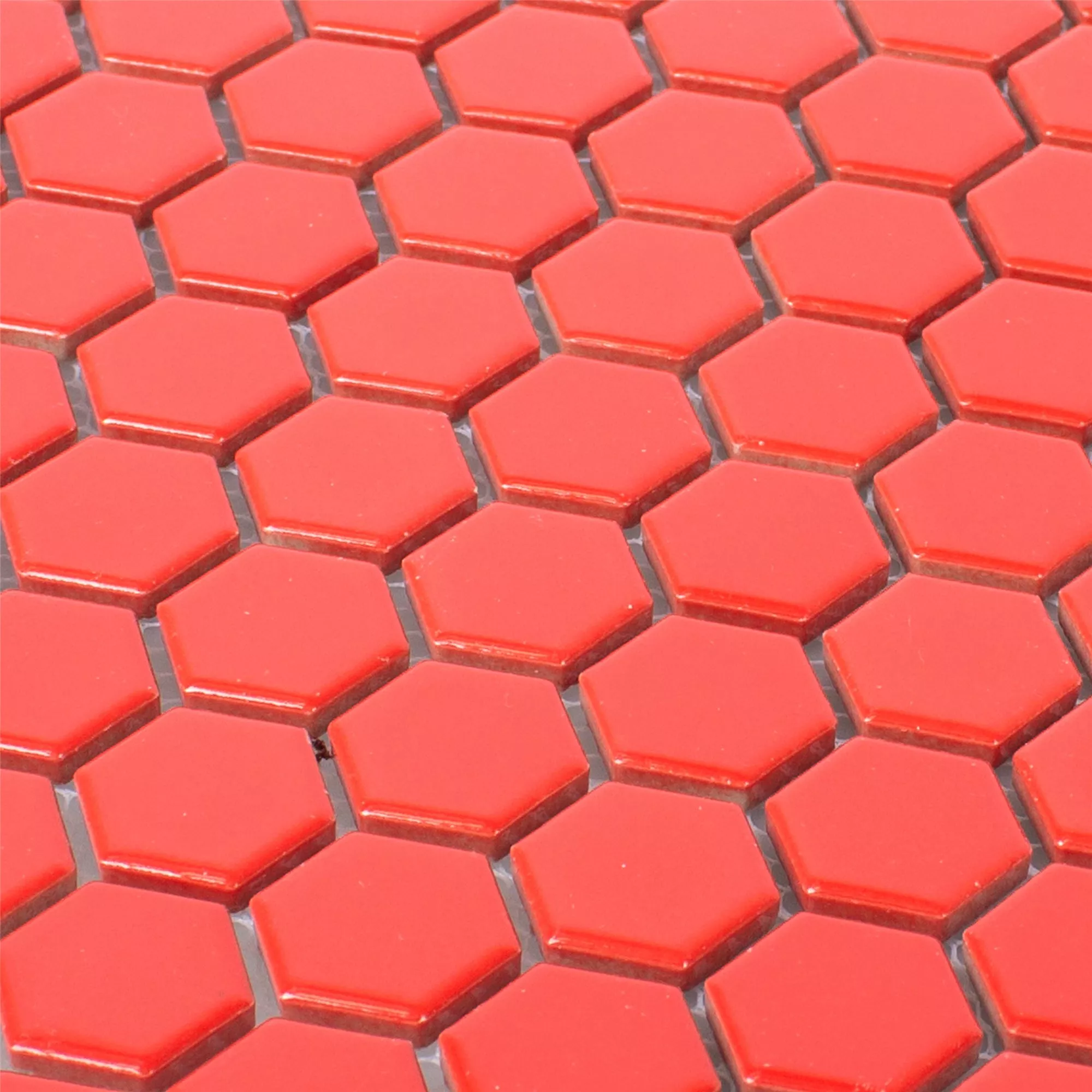 Muster von Keramik Mosaikfliesen Zenon Rot Matt