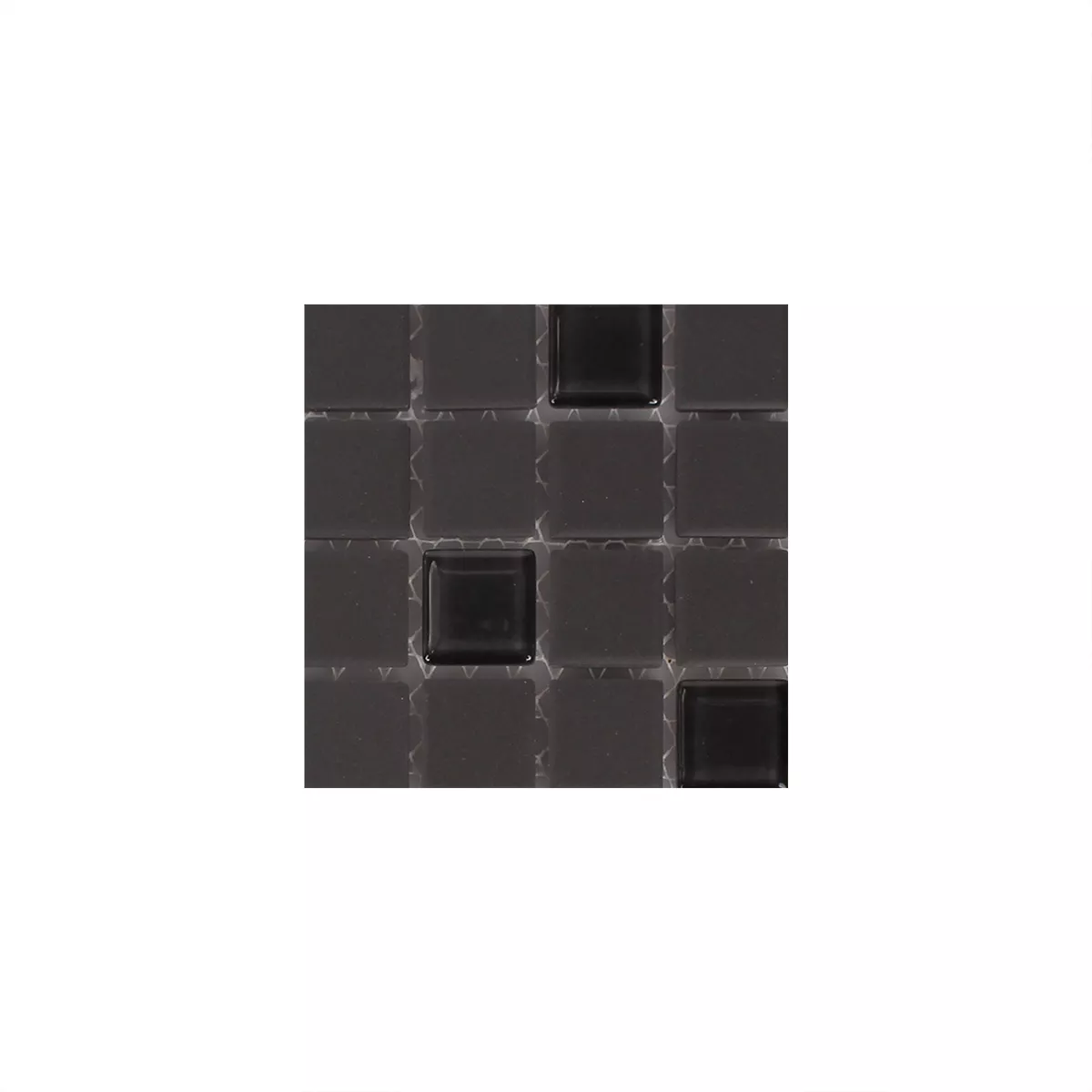 Model din Plăci De Mozaic Neglazuit Garden Negru Pătrat