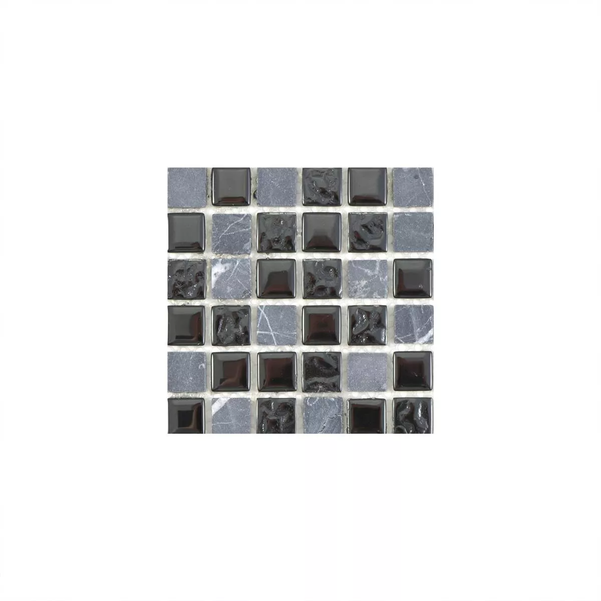 Sample Glas Natural Stone Mosaic Tiles Zekova Black Grey