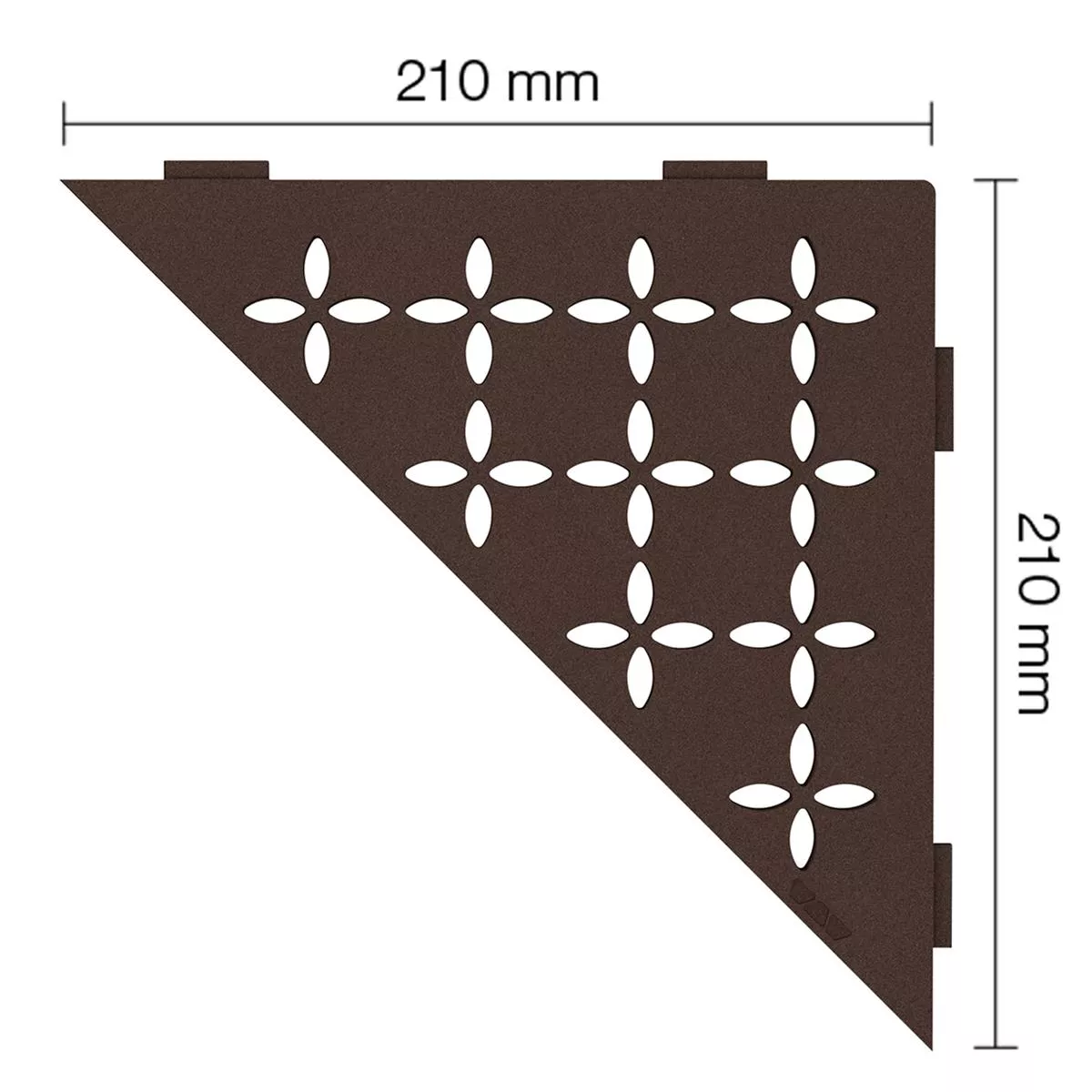 Стенен рафт душ рафт Schlüter triangle 21x21cm флорален бронз