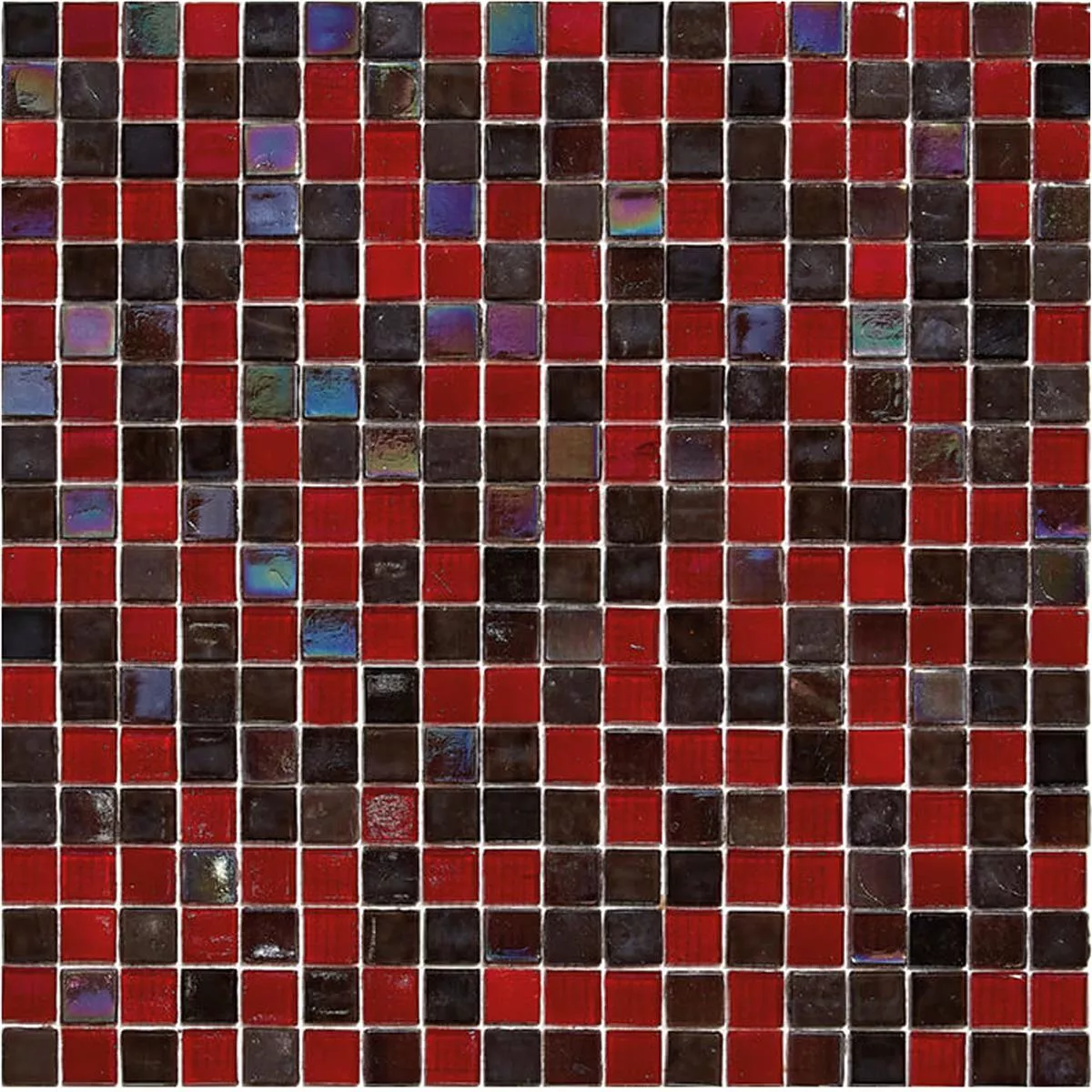 Glass Mosaic Tiles Salsa Red Black