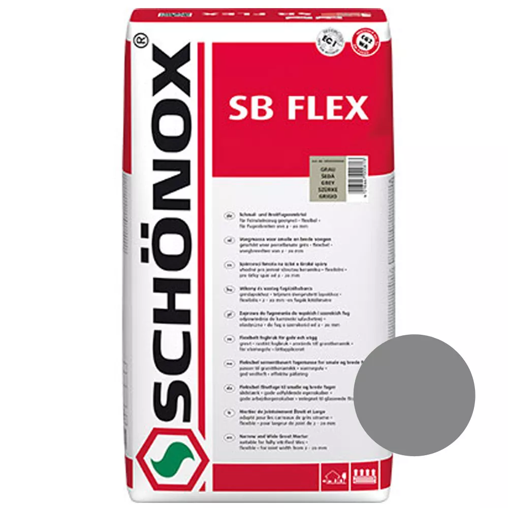 Schönox SB Flex Argamassa Cinza - Grés Fino e Juntas de Grés (15kg)