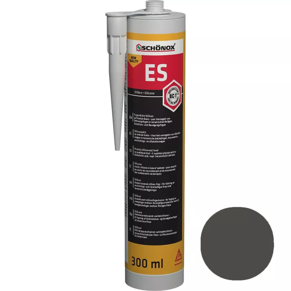 Silicon de etanșare a rosturilor Schönox ES gri închis (300 ml)