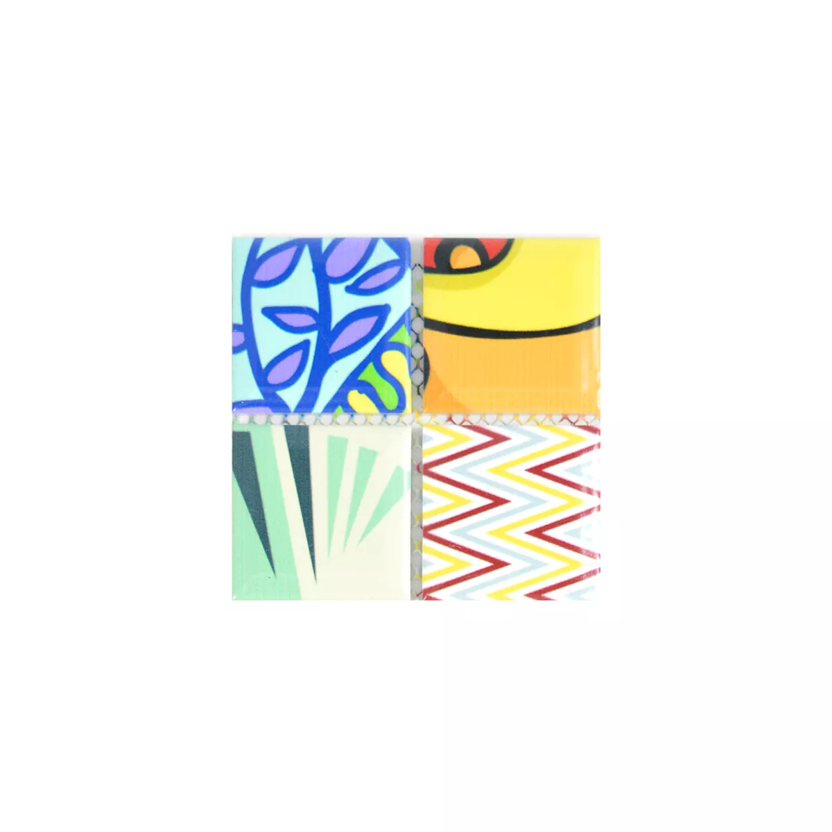 Padrão de Cerâmica Azulejo Mosaico Achilles Visual Pop Art Multicolorido