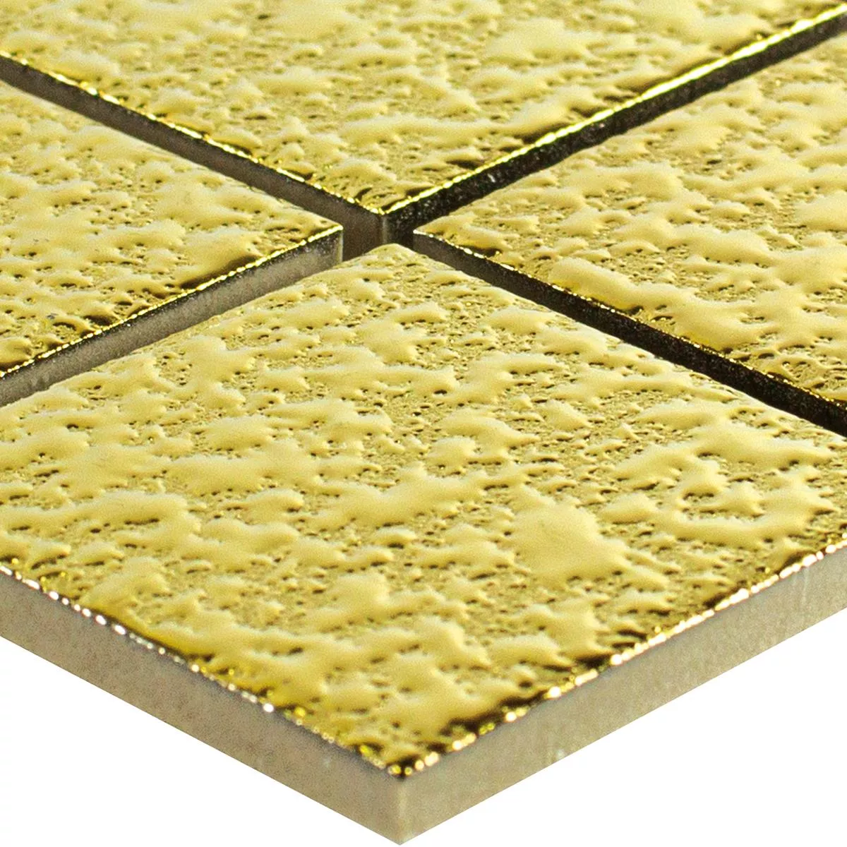 Sample Ceramic Mosaic Tiles Jackson Gold Beaten