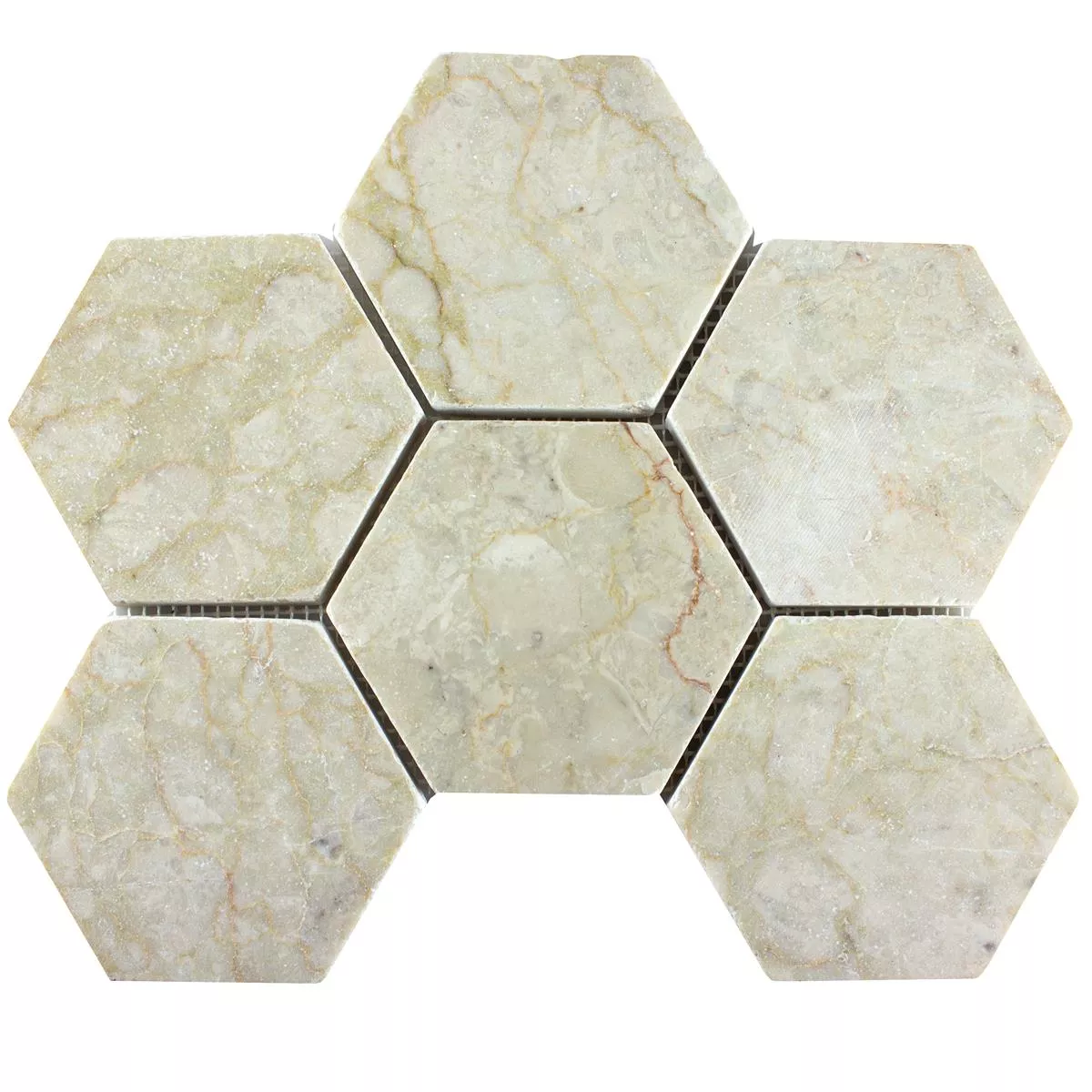 Model din Marmură Piatră Naturală Plăci De Mozaic Maracay Hexagon Botticino