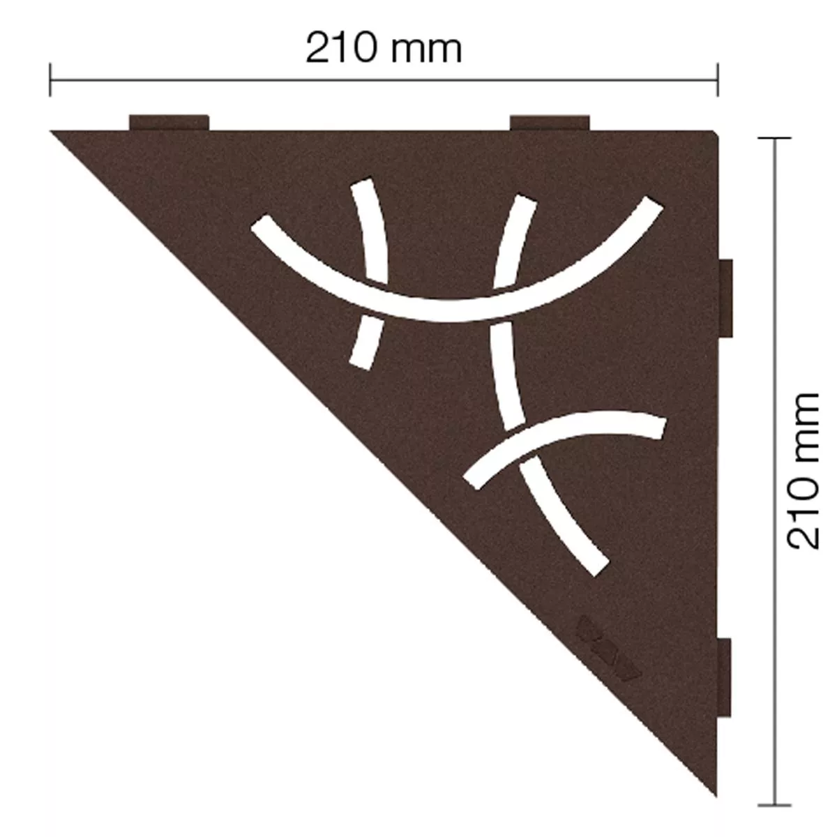 Prateleira de parede Schlüter triângulo 21x21cm Curve Bronze