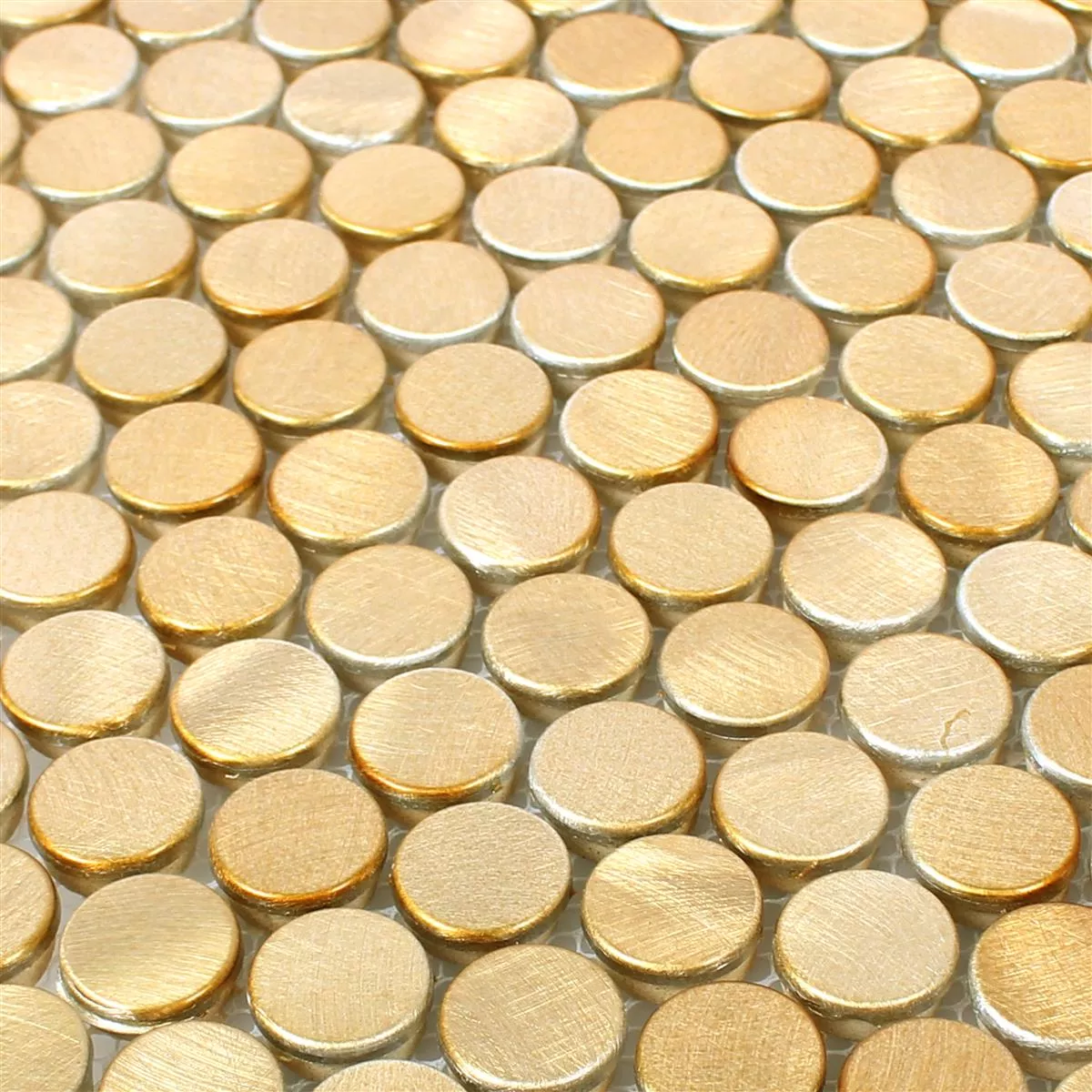 Sample Mosaic Tiles Aluminium Metal Fantom Button Gold