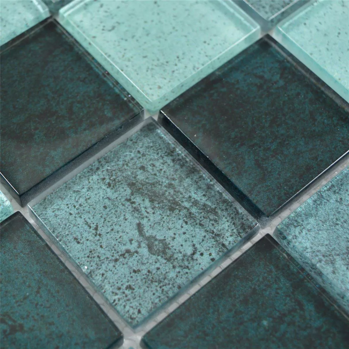 Glass Mosaic Tiles Mignon Petrol