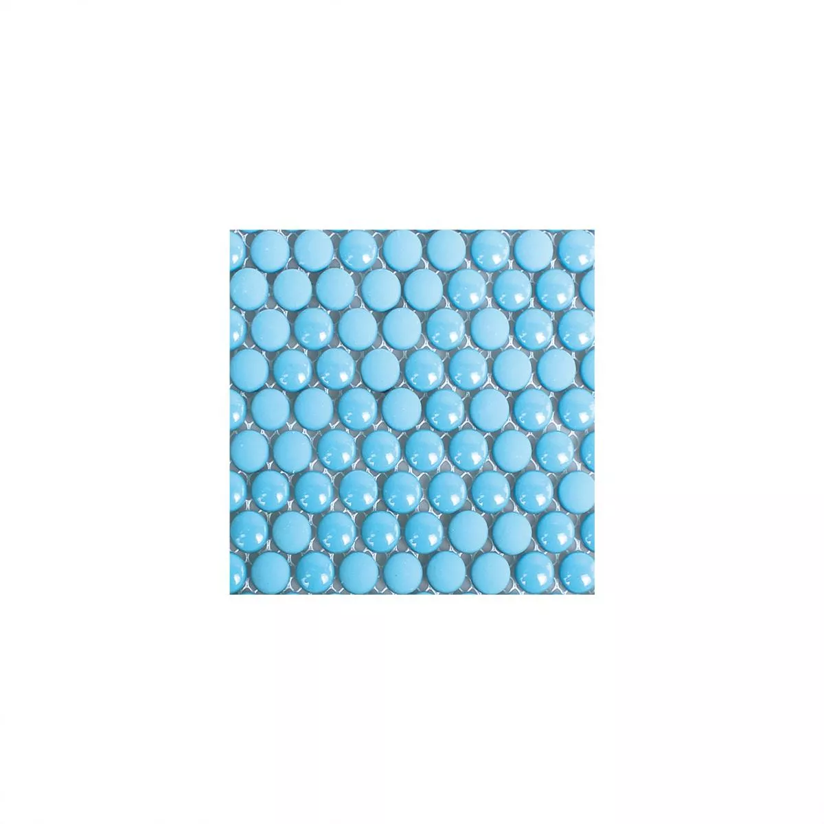 Sample Glass Mosaic Tiles Bonbon Round Eco Blue