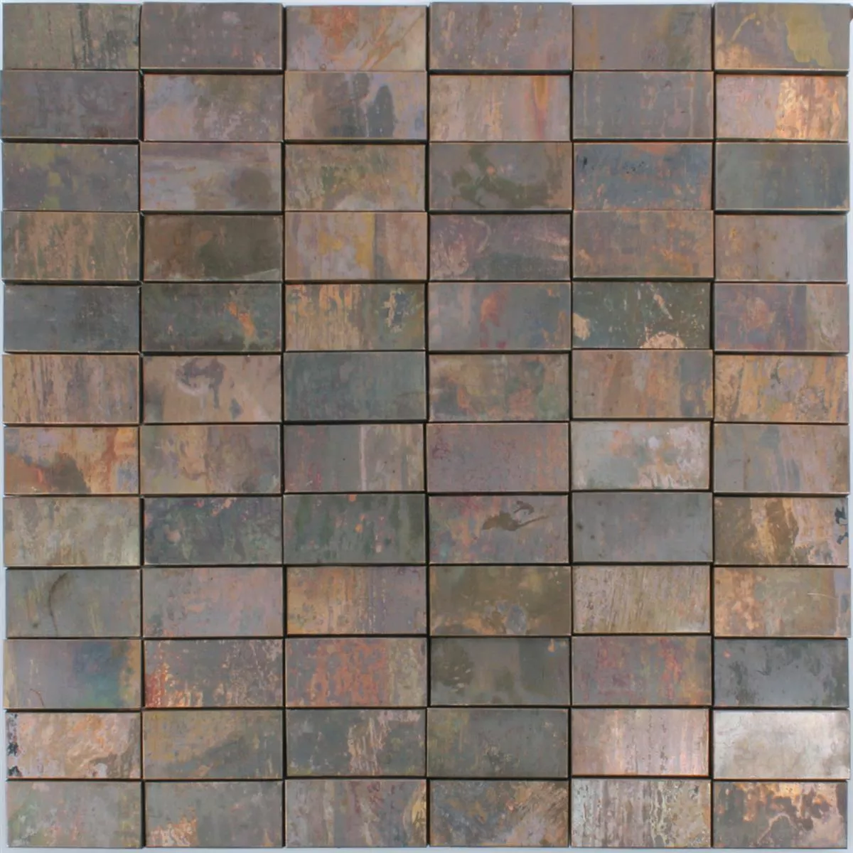 Sample Mosaic Tiles Copper Santorini Rectangle 3D