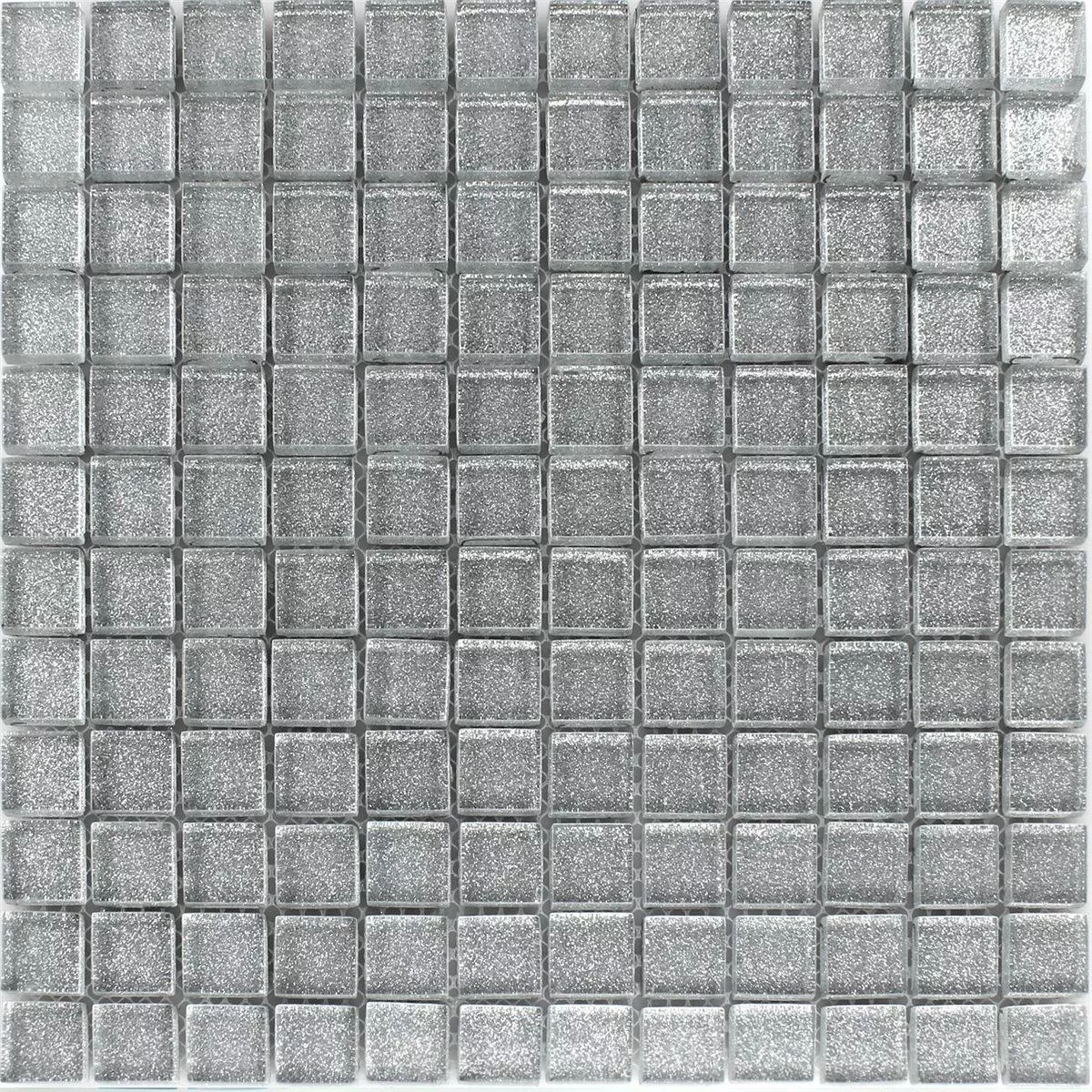 Model din Mozaic De Sticlă Gresie Wichita Argint Sclipici