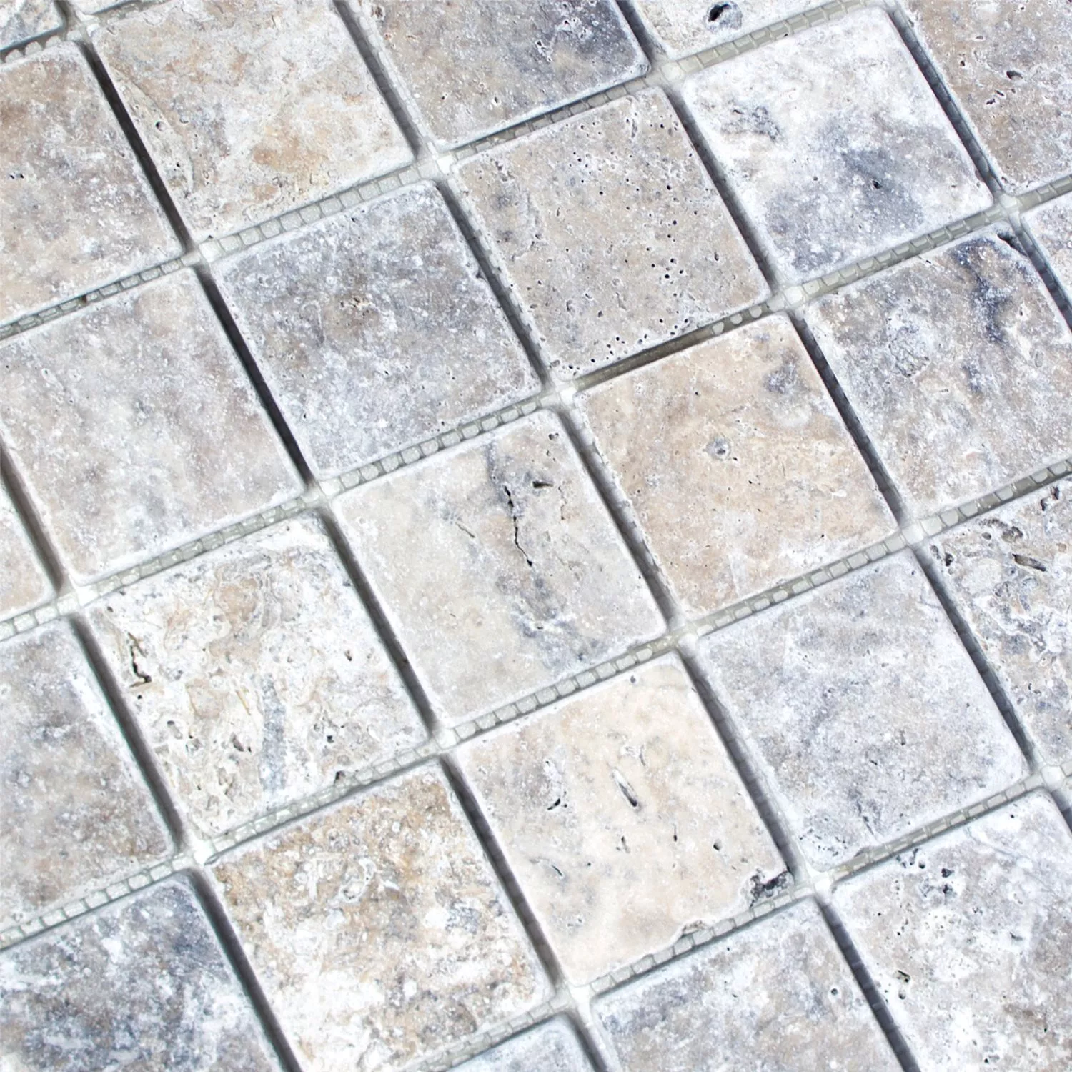 Mosaikkfliser Travertin Nestor Sølv 48