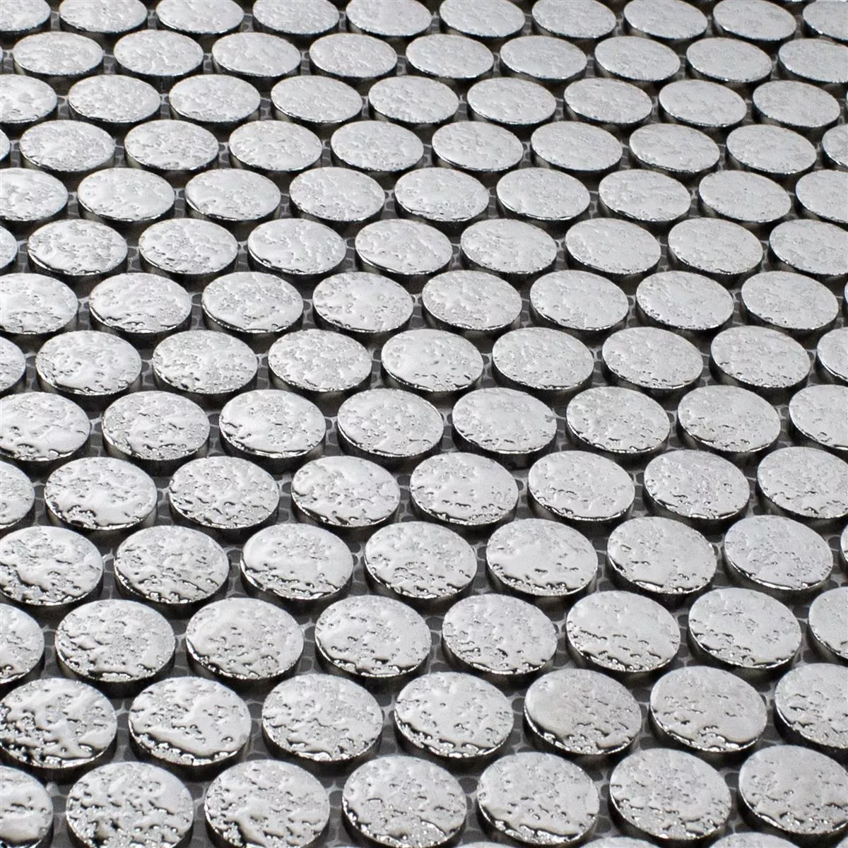 Ceramica Bottone Effetto Mosaico Meneksche Argento