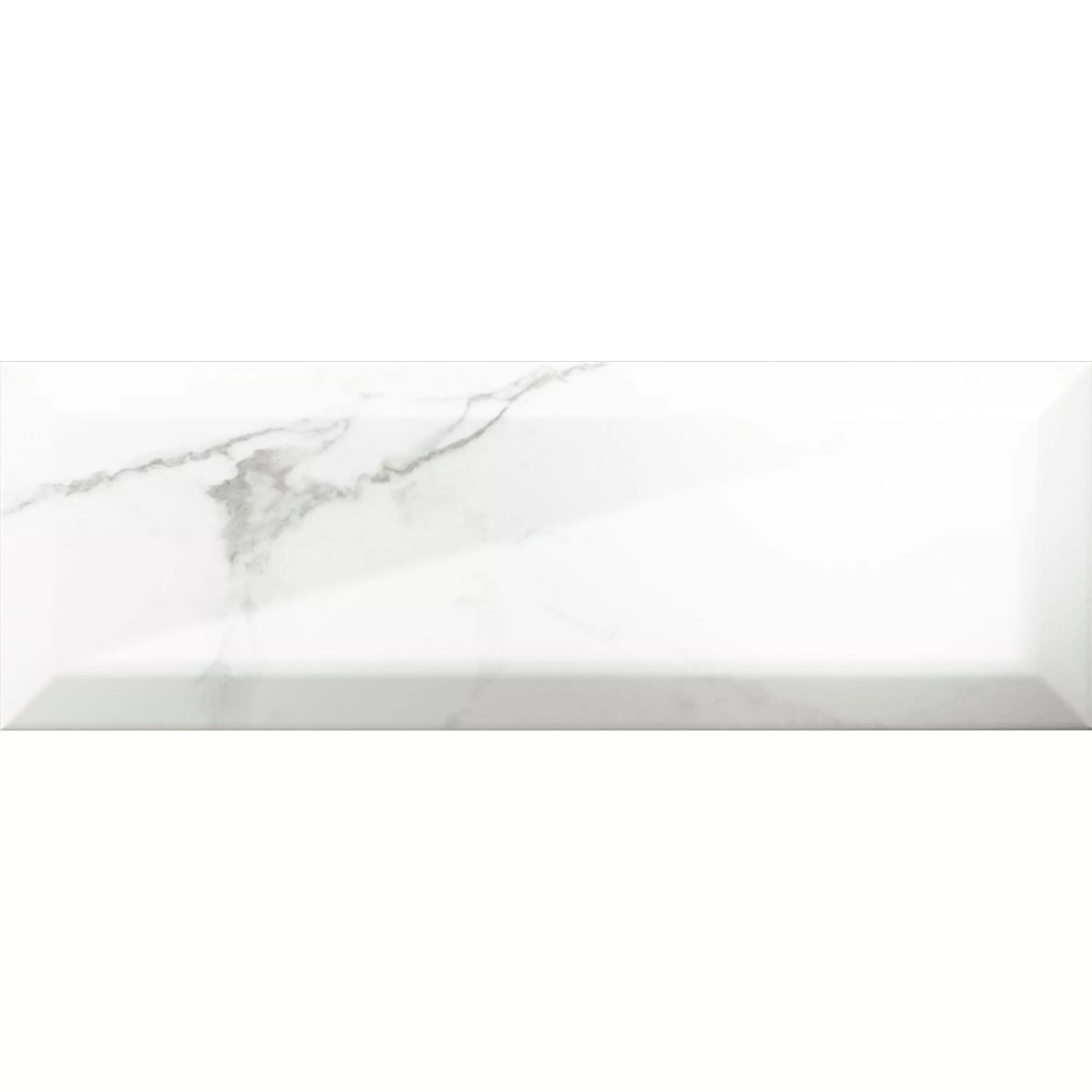 Metro Wall Tiles Girona Marble Optic Facet Blanc Glossy 10x30cm Metro Wall Tiles Girona Marble Optic Facet Blanc Glossy 10x30cm