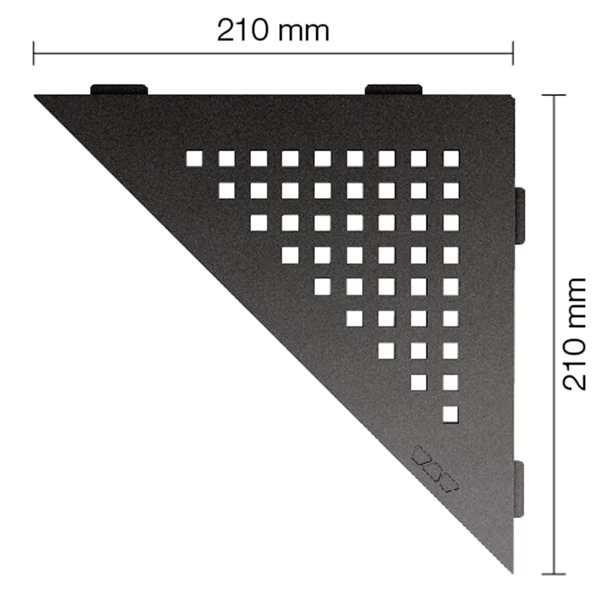 Стенен рафт душ рафт Schlüter триъгълник 21x21см квадрат антрацит