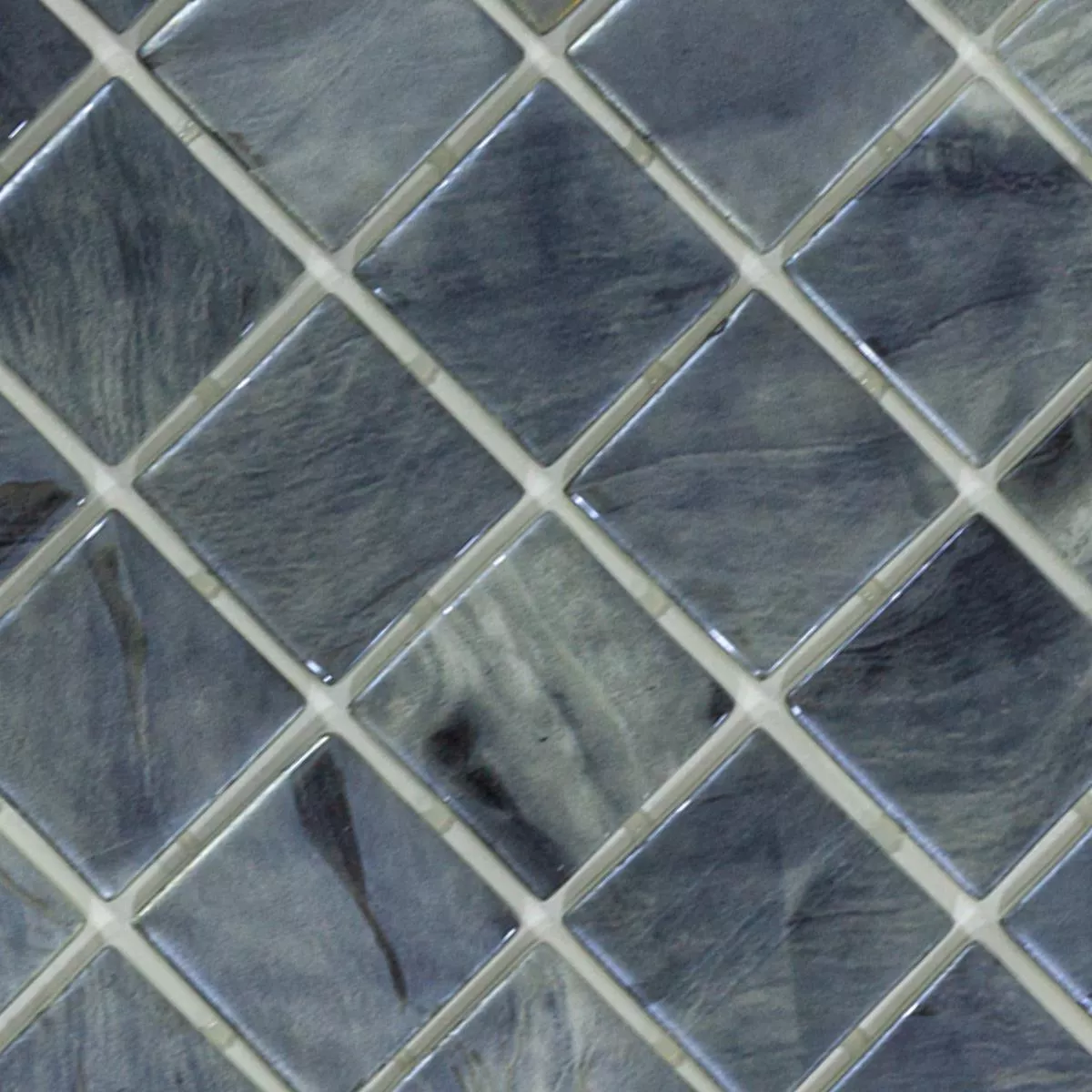 Glass Swimming Pool Mosaic Alassio Grey 38