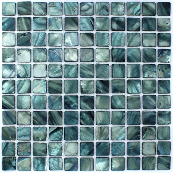 Mosaikkfliser Glass Perlemor Effekt 25x25x2mm Grønn