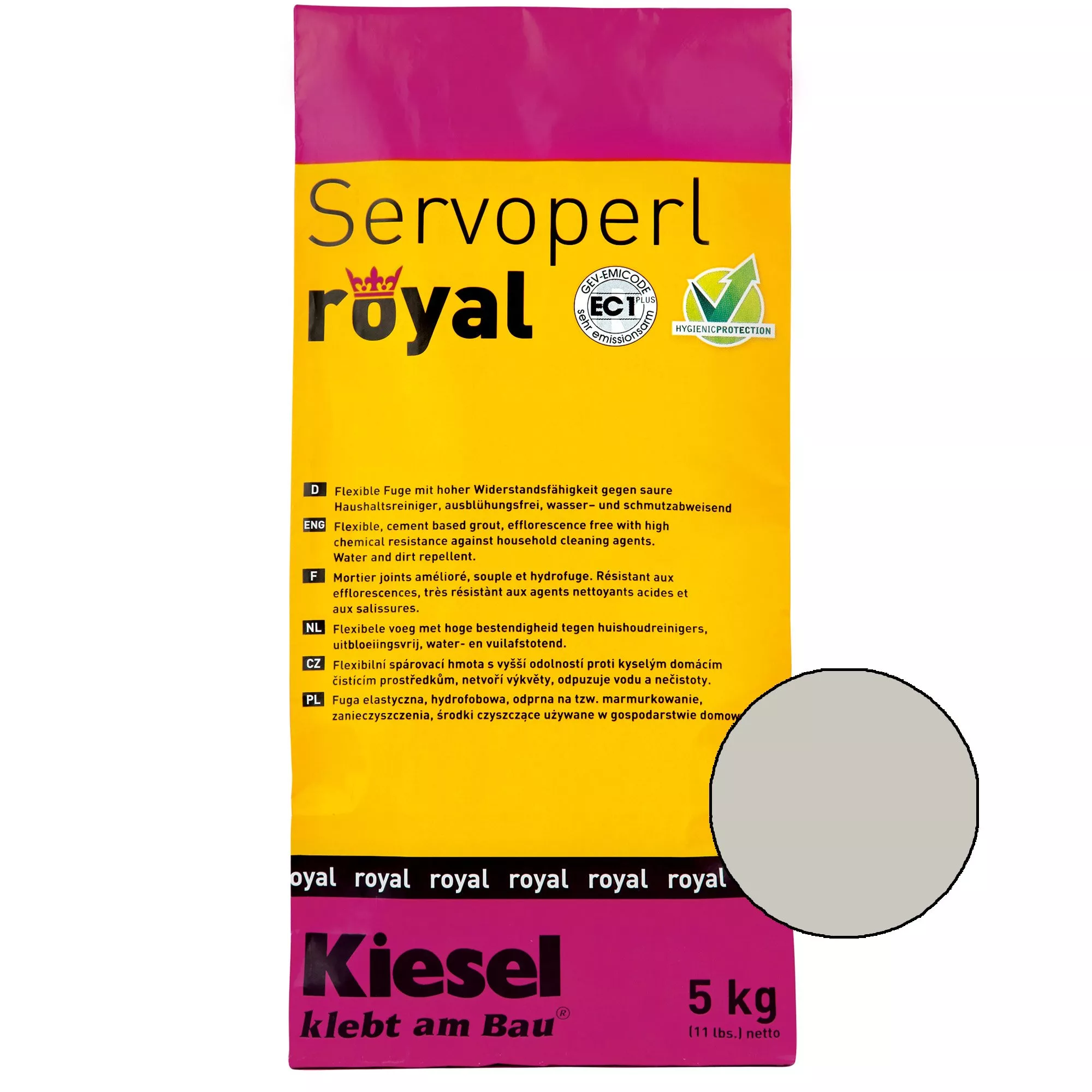 Kiesel Servoperl royal - Fugenmasse - 5 Kg Silbergrau Kiesel Servoperl royal - Fugenmasse - 5 Kg Silbergrau