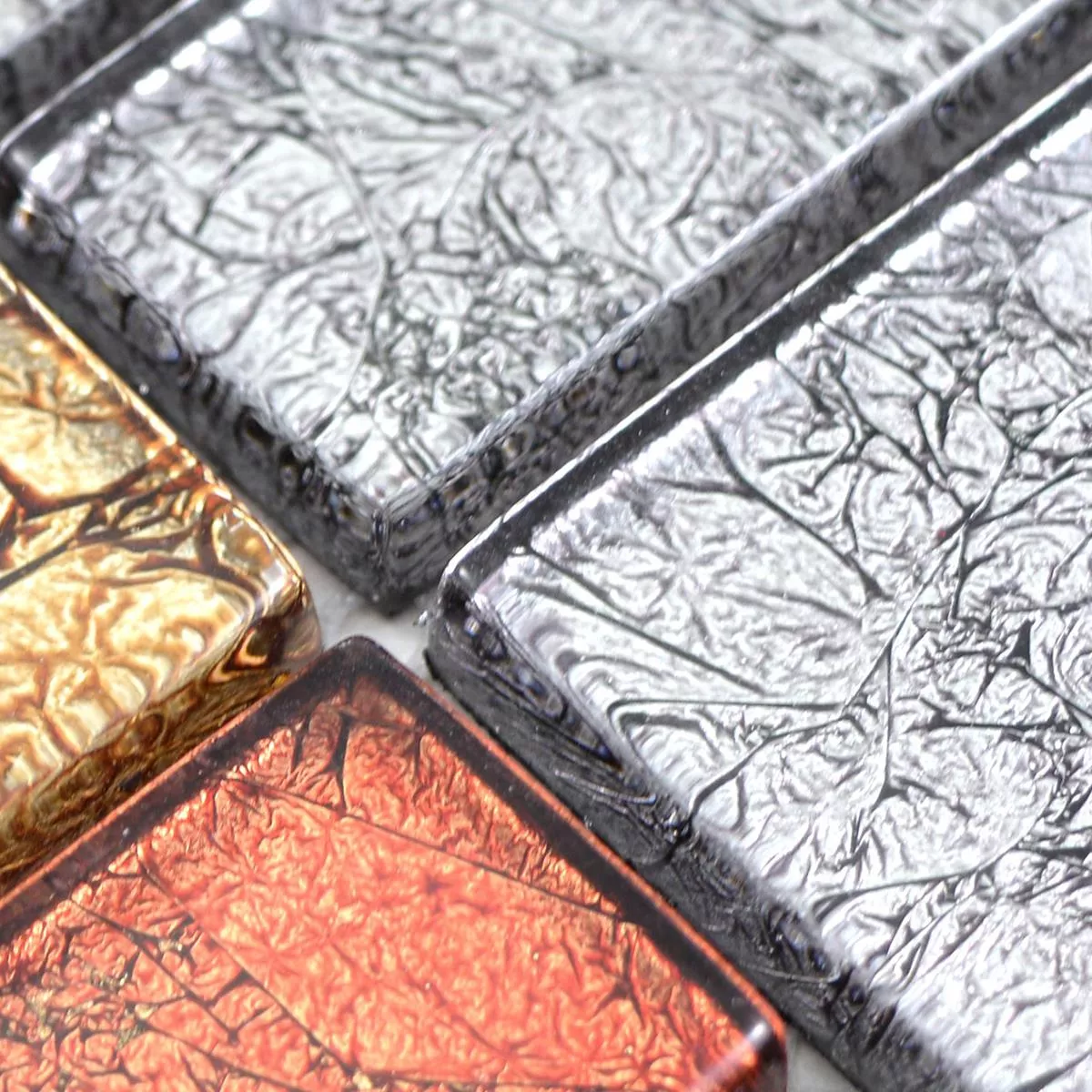 Mønster fra Glass Mosaikk Fliser Curlew Rød Brun Sølv ix