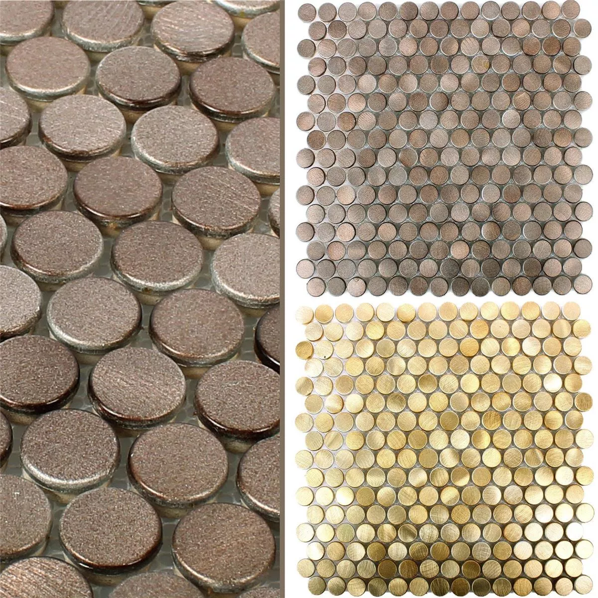 Sample Mosaic Tiles Aluminium Metal Fantom Button