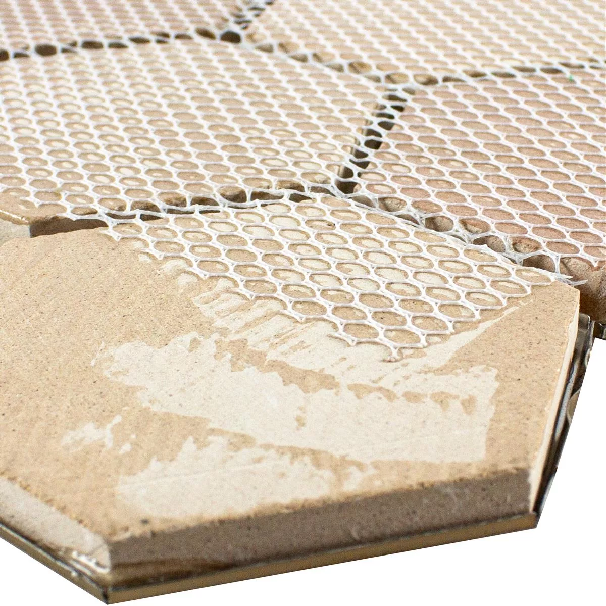 Mønster fra Rustfritt Stål Mosaikkfliser Durango Sekskant 3D Kobber