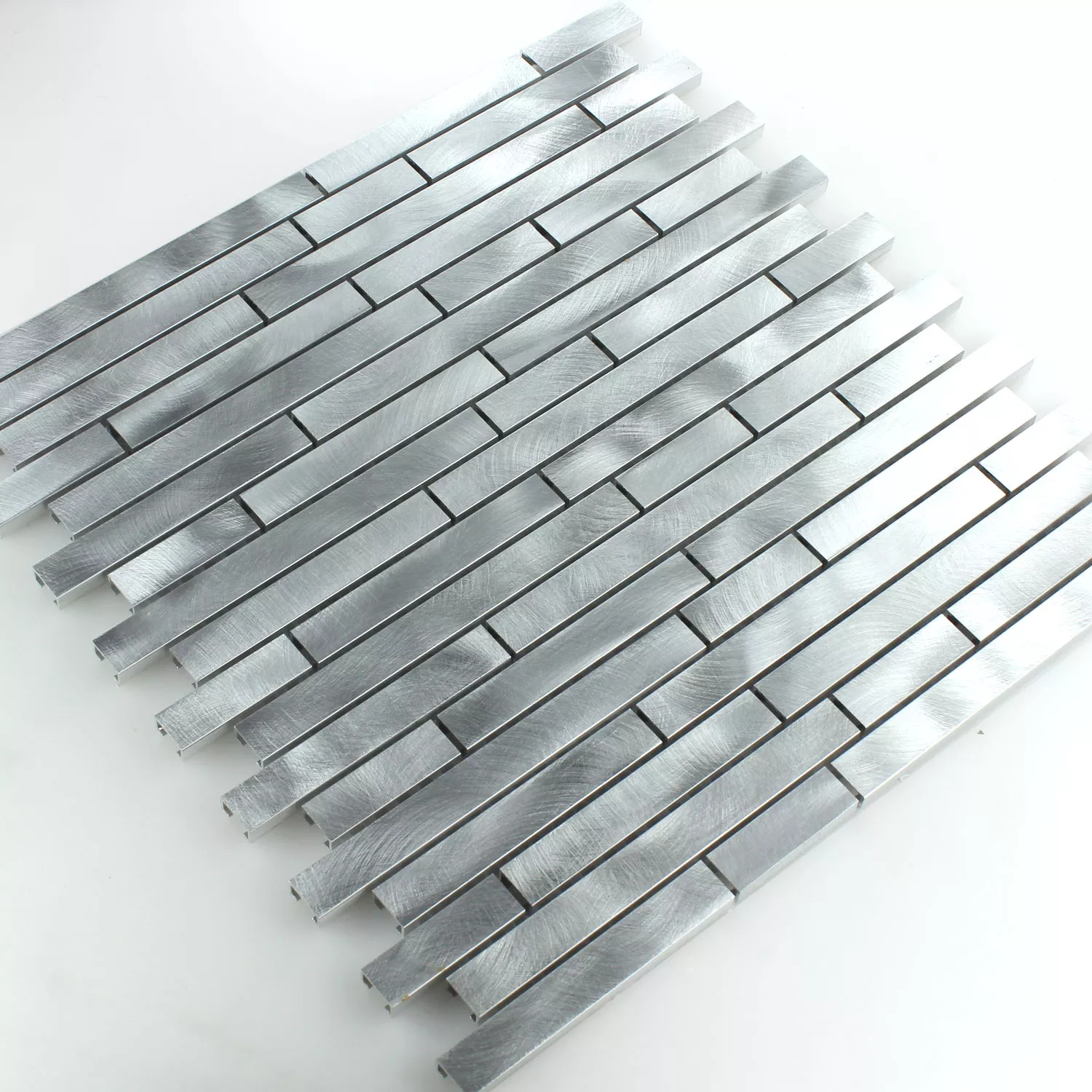 Mosaikkfliser Aluminium Metall Sølv Mix