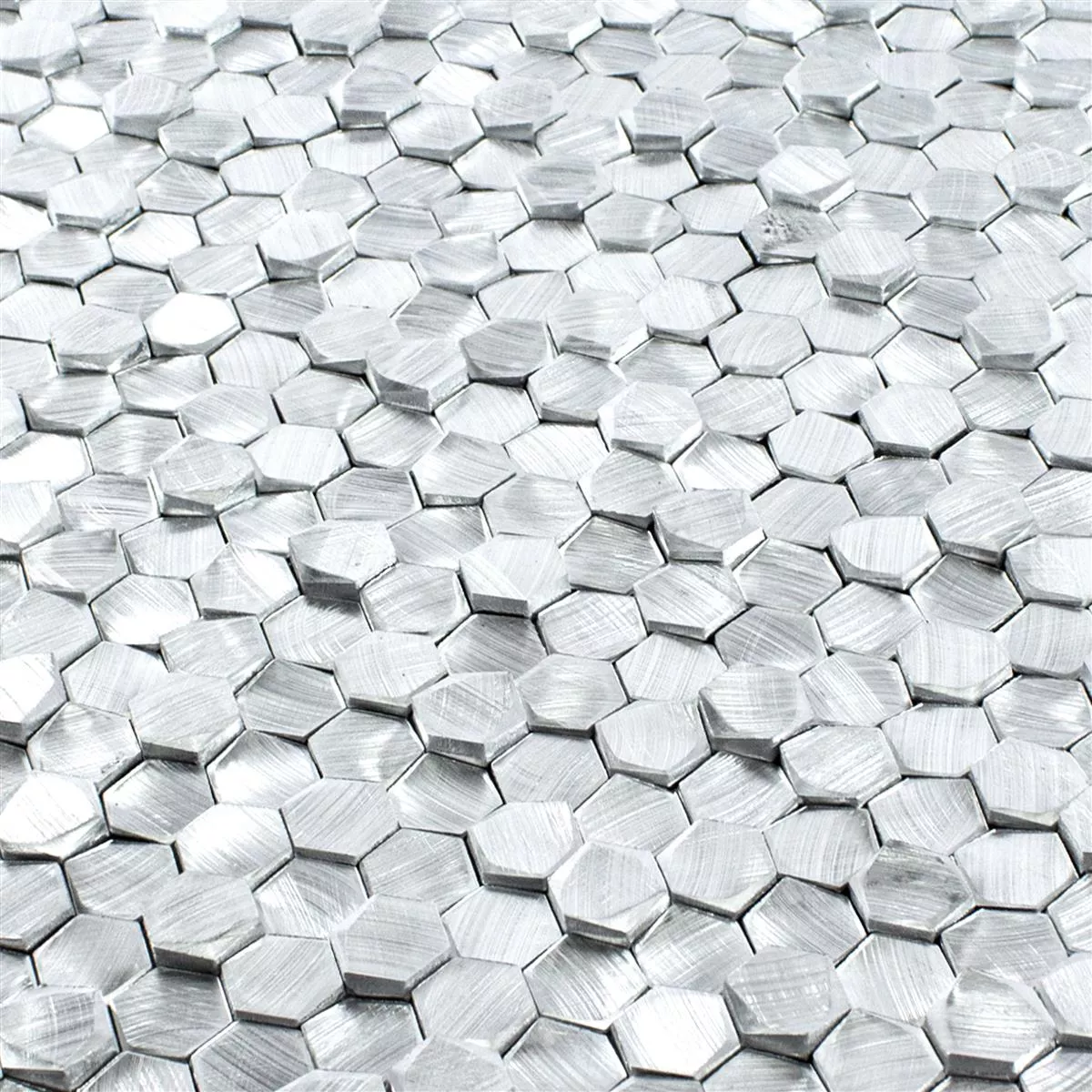 Padrão de Alumínio Metal Azulejo Mosaico McAllen Prata