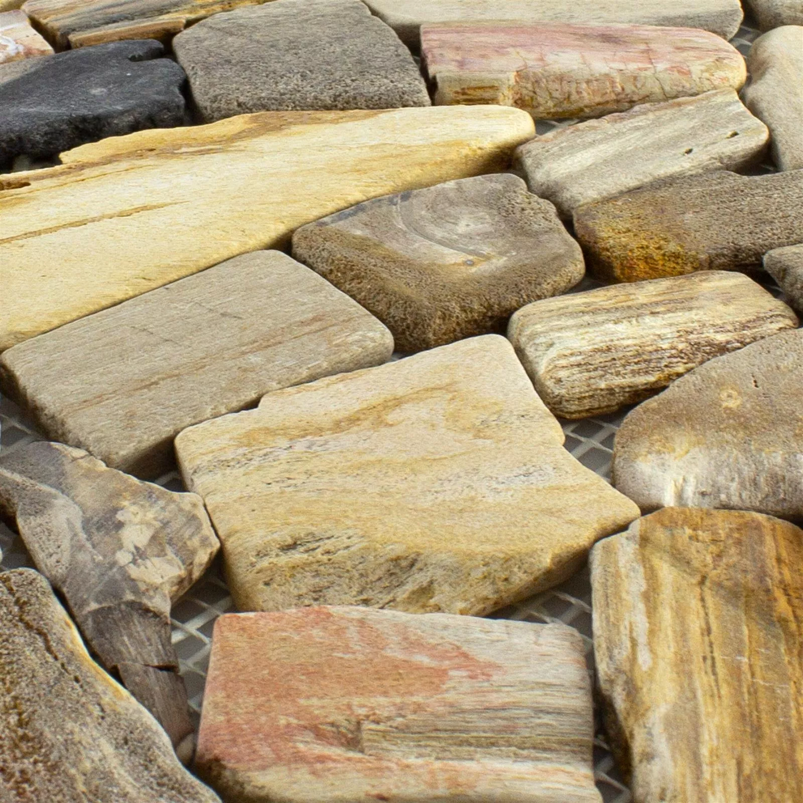 Marble Broken Mosaic Tiles Erdenet Brown Beige