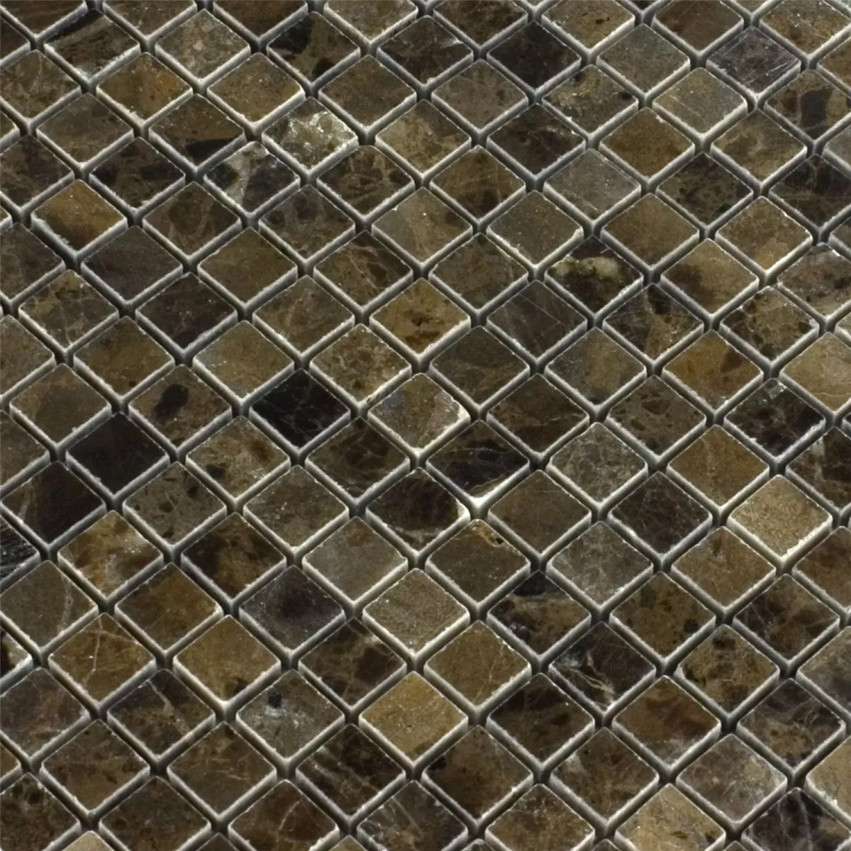 Sample Mosaic Tiles Marble Brown Polished 