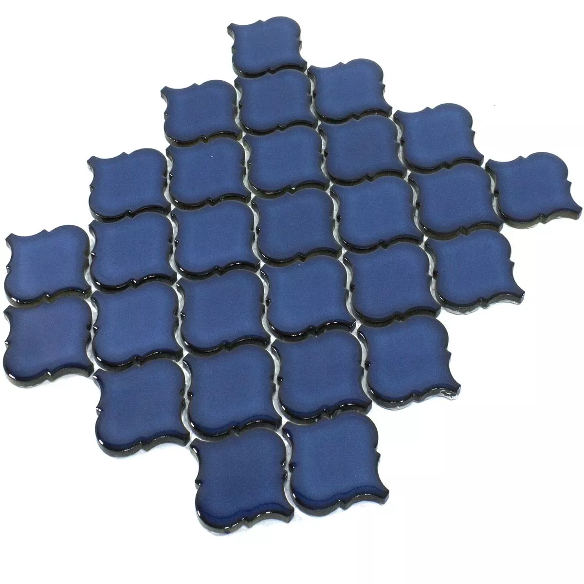 Sample Ceramic Mosaic Tiles Asmara Arabesque Blue