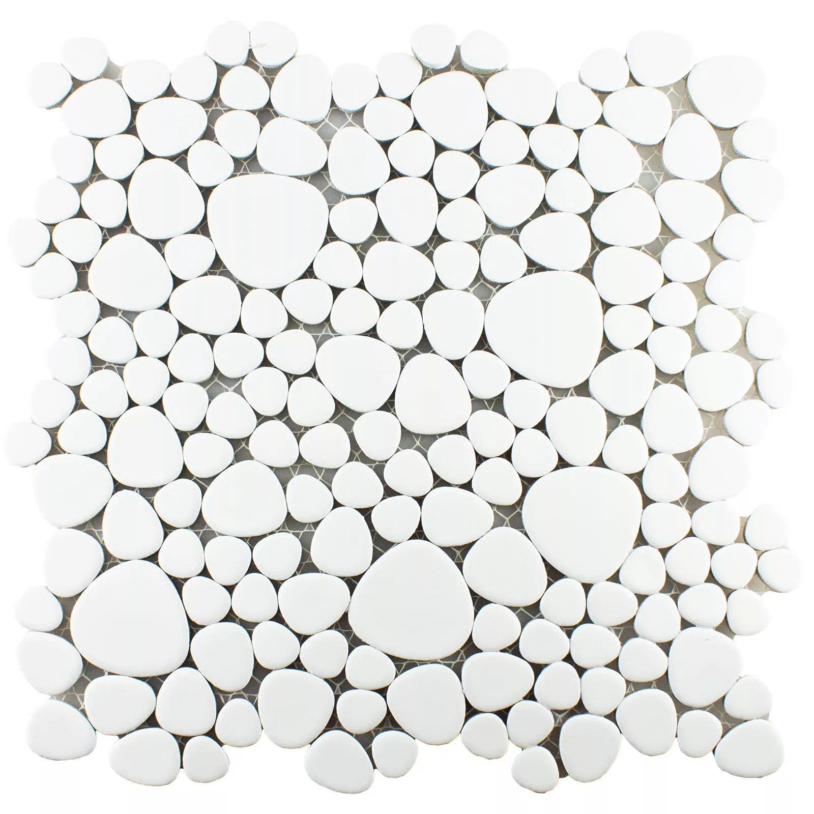 Ceramic Mosaic Tile LaGrande Kiesel Blanc Mat