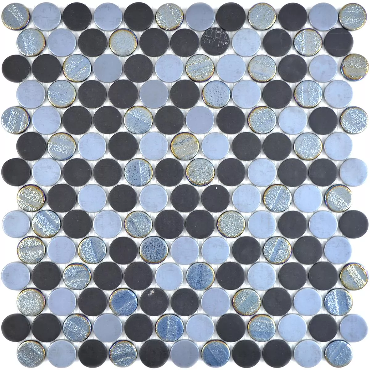 Glass Mosaic Tiles Albany Round Color Mix