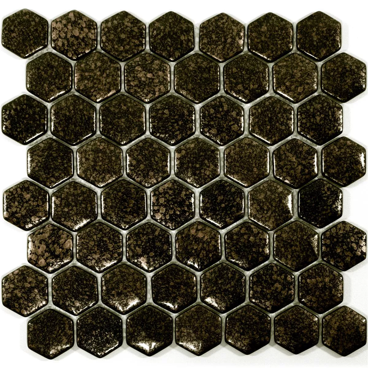 Glasmosaik Fliesen Leopard Hexagon 3D Gold