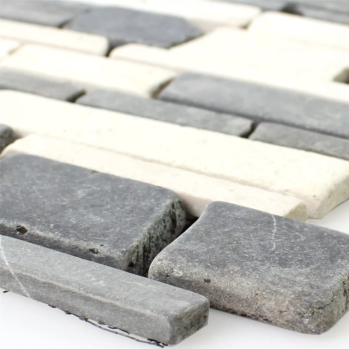 Sample Mosaic Tiles Marble Natural Stone Brick Biancone Java