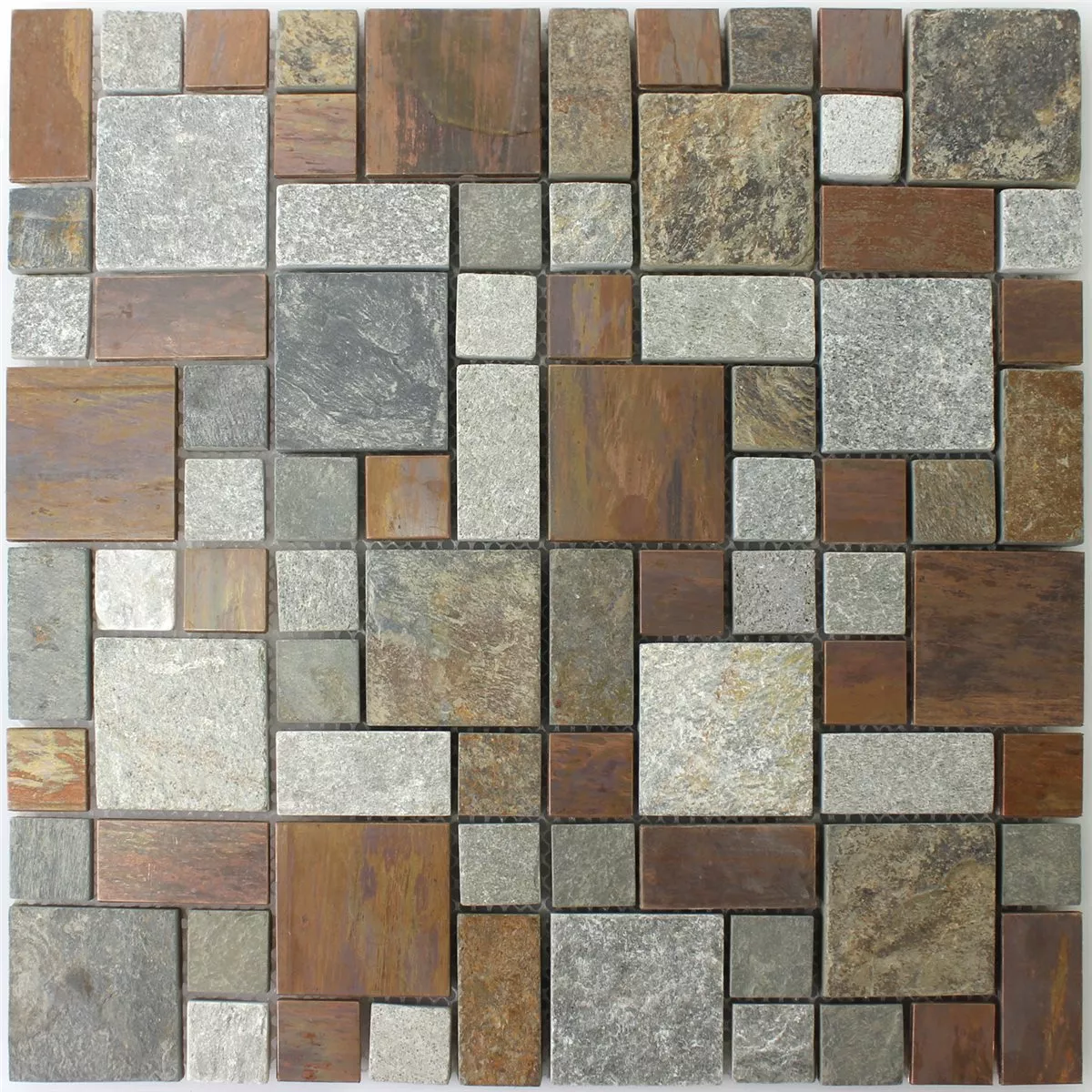 Mosaic Tiles Copper Metal Natural Stone Mix