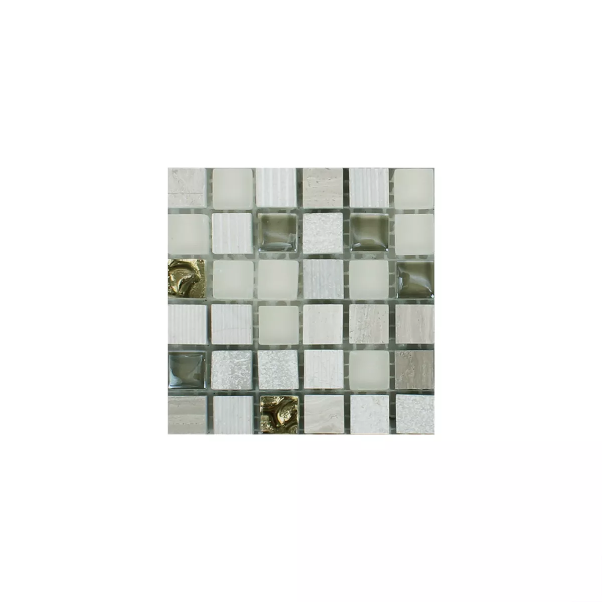 Sample Mosaic Tiles Venzona Light Grey Gold