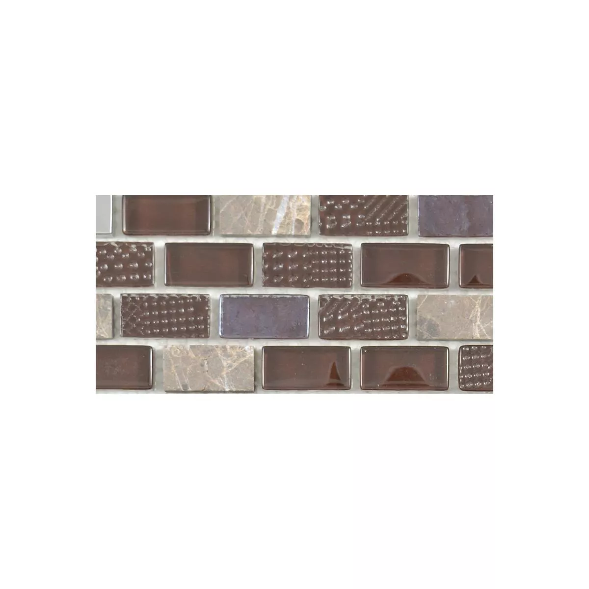 Sample Glas Natural Stone Mosaic Tiles Limona Brown