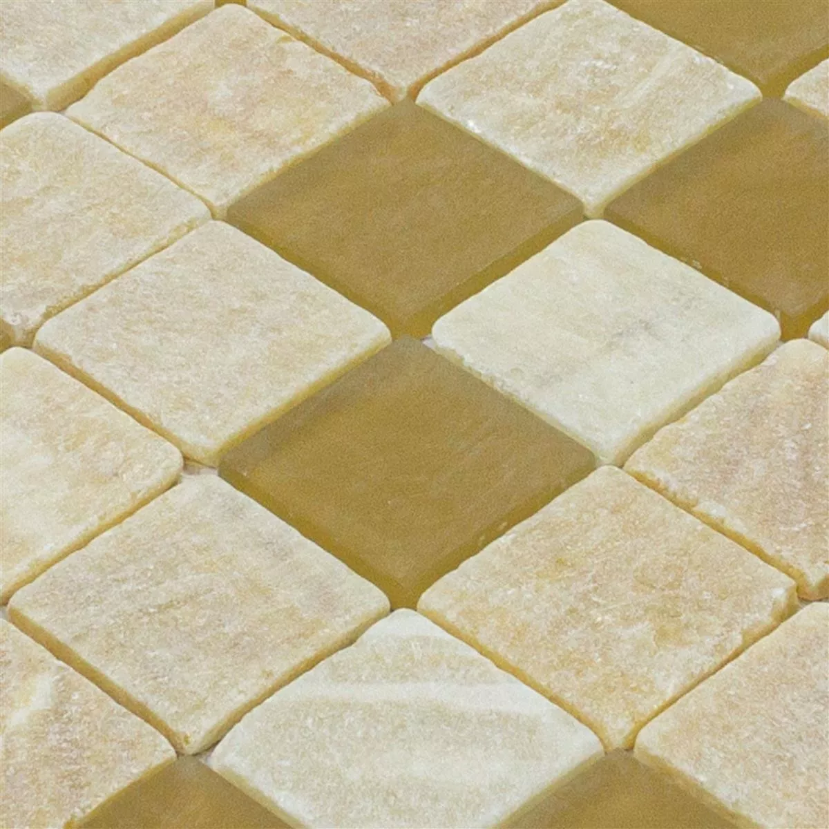 Mozaik Staklo Prirodni Kamen Pločice Aurelius Smeđa Bež Mix
