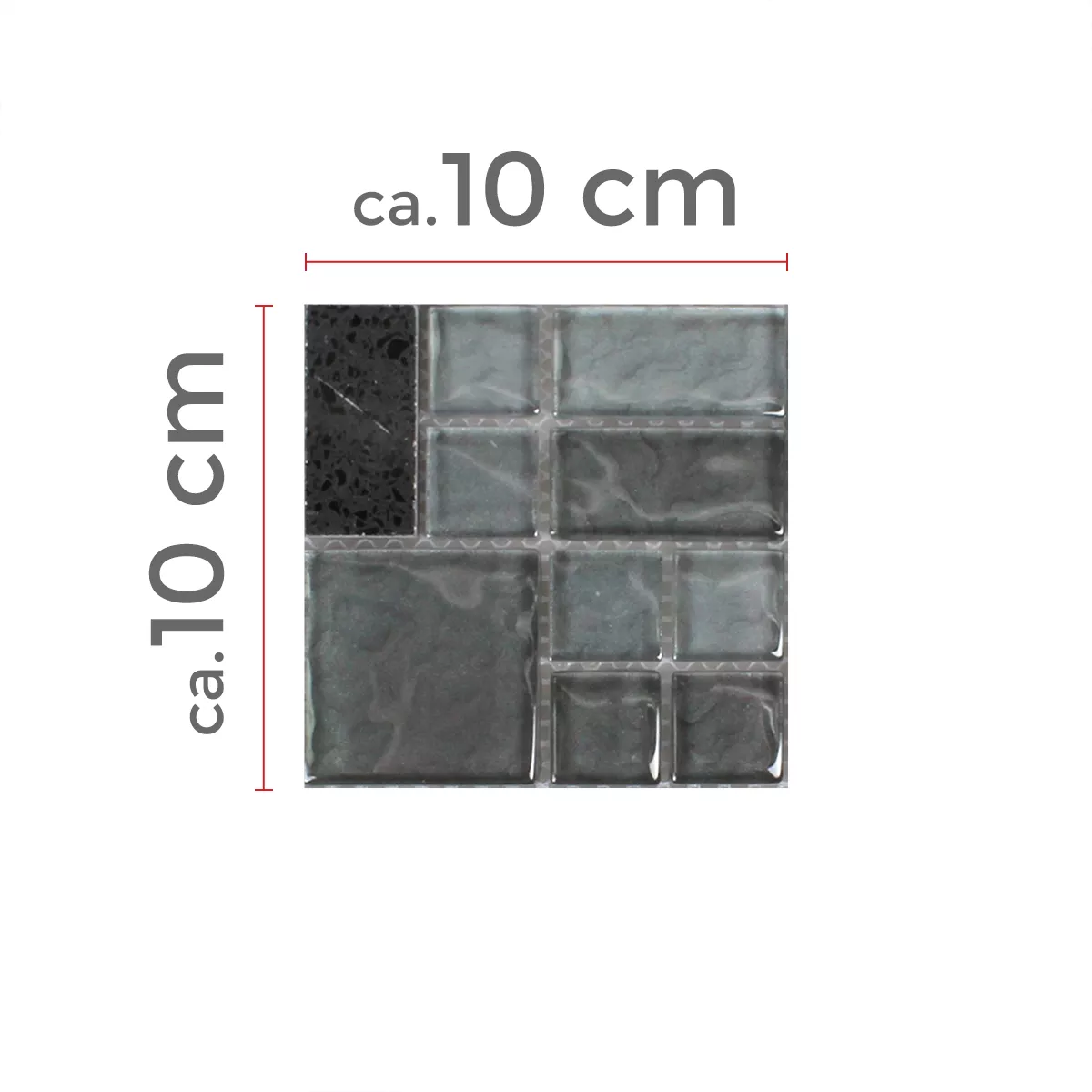 Πρότυπο από Ψηφιδωτά Πλακάκια Lauria Ποτήρι Tεχνητή Πέτρα Μαύρος