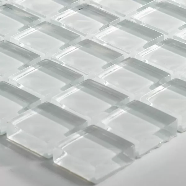 Sample Mosaic Tiles Glass Uni  White